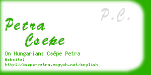 petra csepe business card